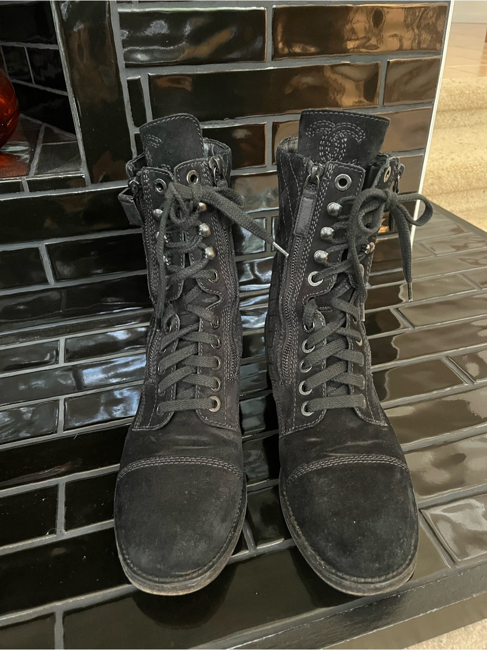 Chanel combat boots